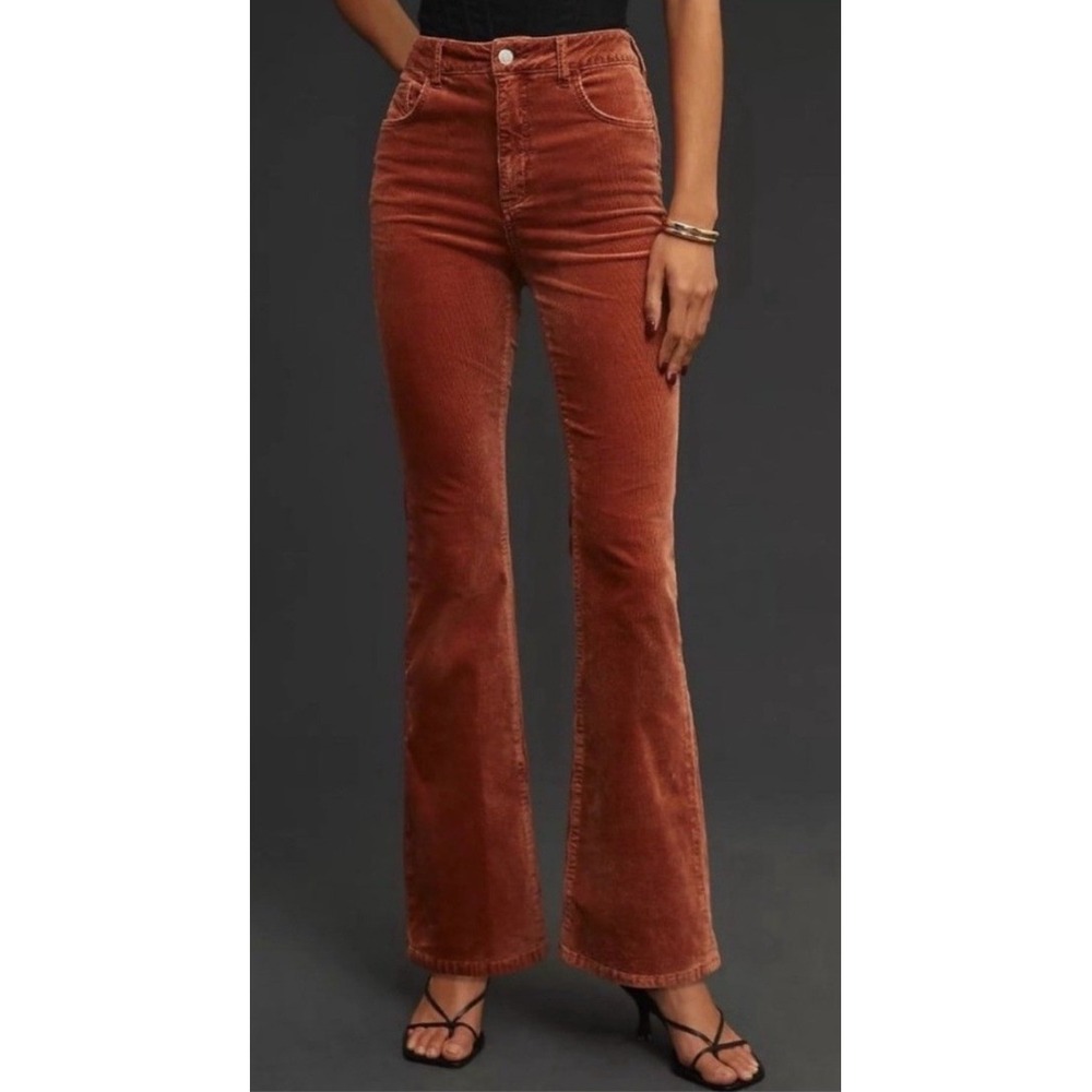Anthropologie Pilcro The Icon Corduroy Flare Pants Brown W28 High Rise